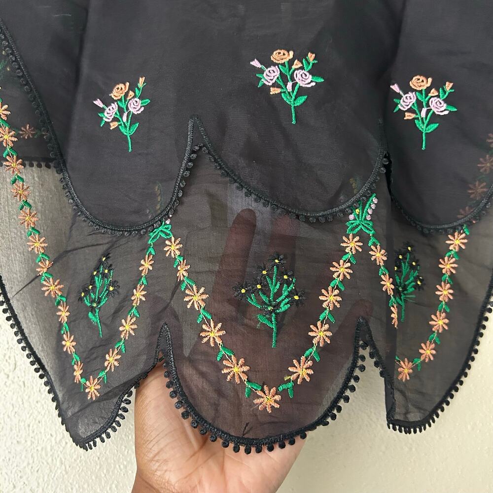 House of Harlow 1960 Floral Embroidered Capelet Collar One Size - Picture 6 of 9